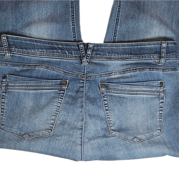Democracy Jeans Womens 14 Blue Ab Technology Stretch Denim Distressed Mid Rise - Picture 7 of 8